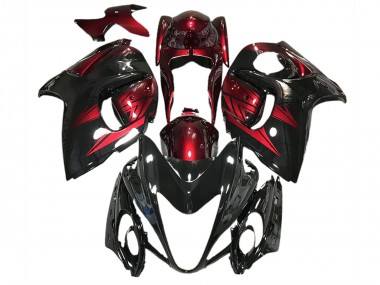2008-2020 Gloss Black and Deep Red GSXR 1300 Hayabusa Fairings