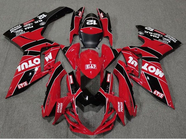 2011-2024 Gloss Red and Black Motul GSXR 600-750 Fairings