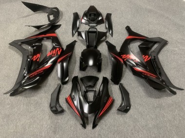 2016-2019 Matte Black w Red ZX10R Fairings